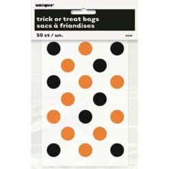 Orange/Black Dots Treat Bag 4"x6" 50CT