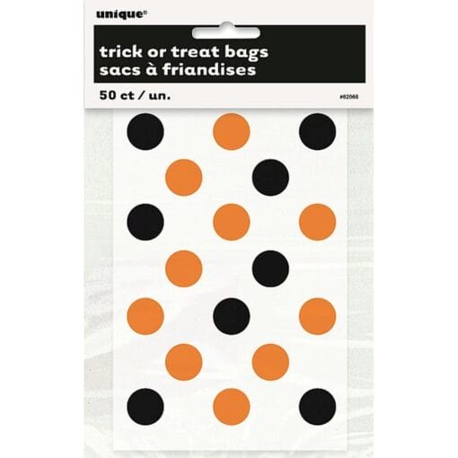 Orange/Black Dots Treat Bag 4&Quot;X6&Quot; 50Ct