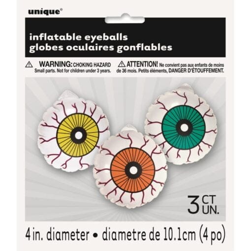 Inflatable Eye Balls 4&Quot; 3Pcs