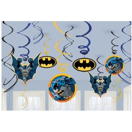 Batman Swirl Decorations 12Pcs