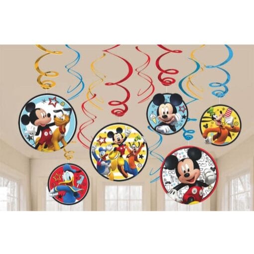 Mickey Mouse Swirl Hanging Decor 12Pcs