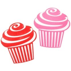 10 Mini Cupcake Cutout Red-Pnk
