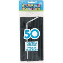 Flex Straws Black 50CT