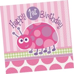 First Bday Ladybug Napkins Lunch 16CT