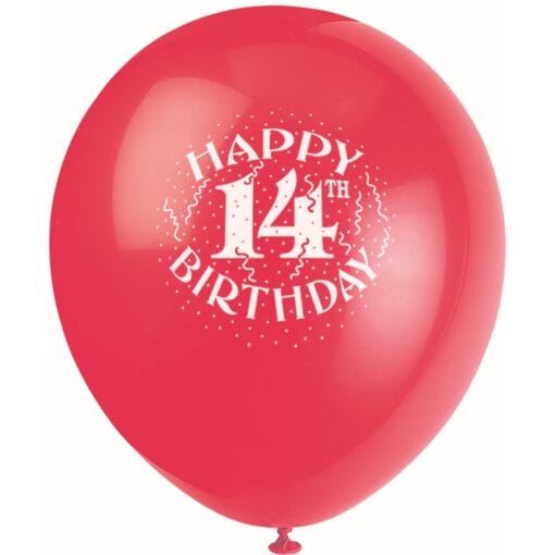 14Th Birthday Print Ltx Balloon 12&Quot; 6Ct