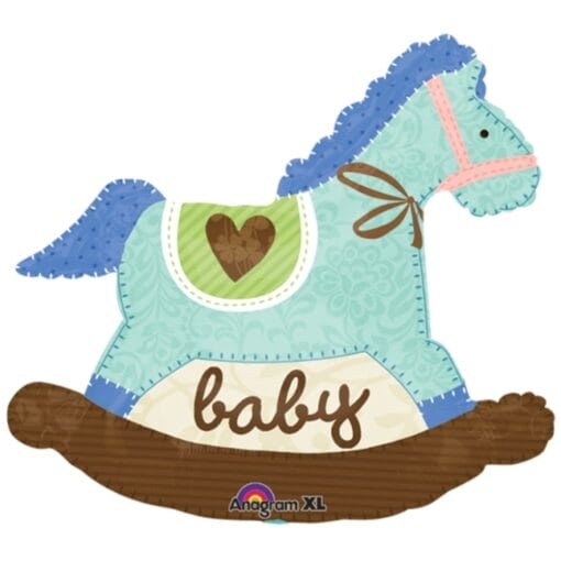 29&Quot; Baby Blue Rocking Horse