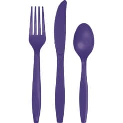 Purple Cutlery Astd 24CT