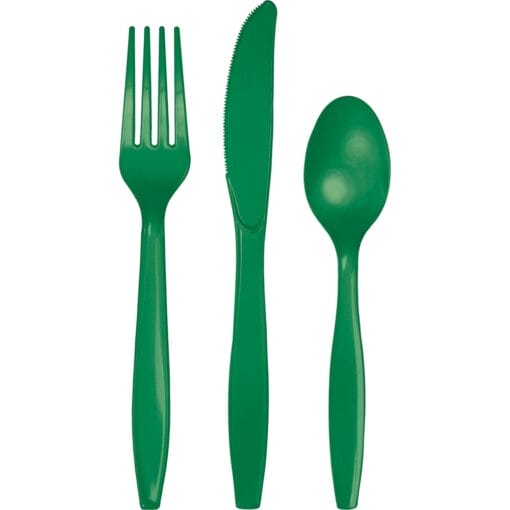 E Green Cutlery Astd 24Ct