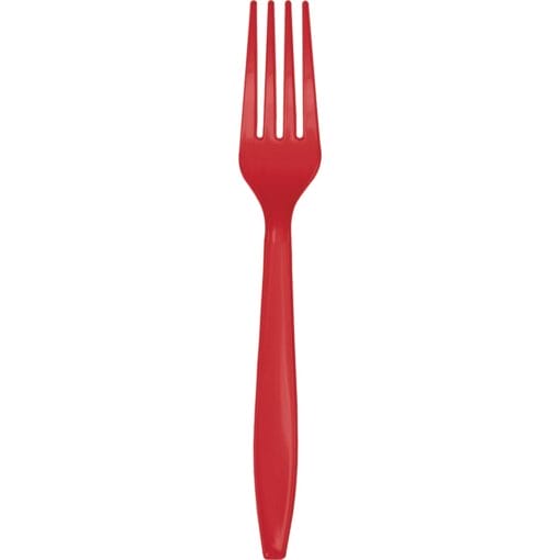 Classic Red Cutlery Forks 24Ct