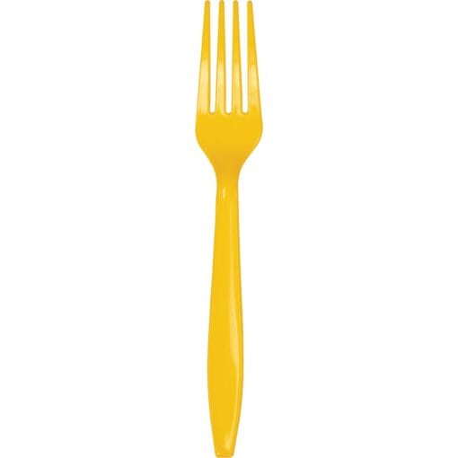 Sb Yellow Cutlery Forks 24Ct