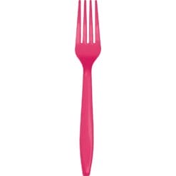 Hot Magenta Cutlery Forks 24CT
