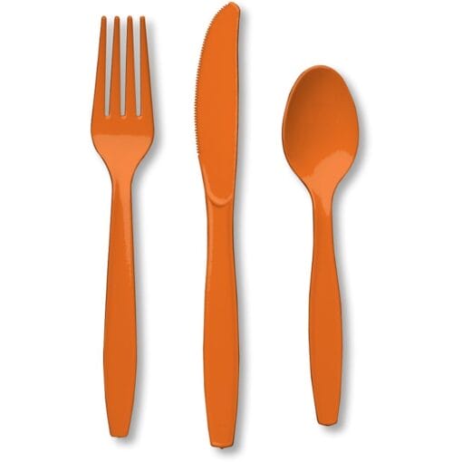 Orange Cutlery Astd 24Ct