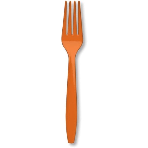 Orange Cutlery Forks 24Ct
