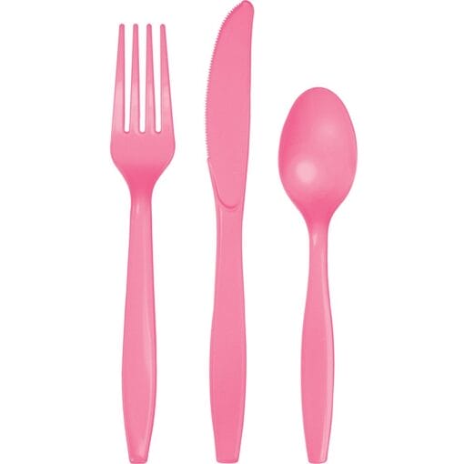 Candy Pink Cutlery Astd 24Ct