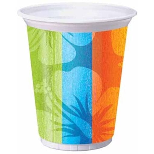 Aloha Summer Cups Plastic 16Oz 8Ct