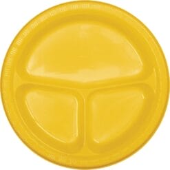 SB Yellow Divided Plate 20CT