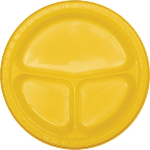 Sb Yellow Divided Plate 20Ct