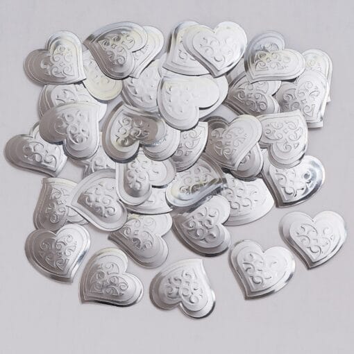 Confetti Silver Hearts