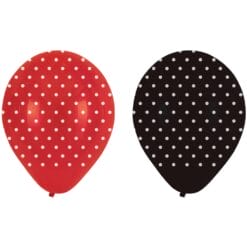 12" Ladybug Polka Dot Latex Balloons 6CT