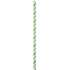 Fresh Lime/Wht Stripe Paper Straws 24CT