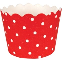 Baking Cups w/Polka Dots Red