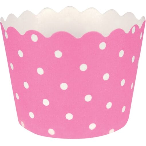 Baking Cups W/Polka Dots Candy Pink