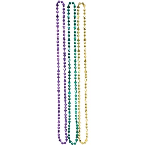 Mardi Gras Round Axe Beads 17&Quot; 3Ct