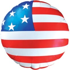 18" RND USA Flag 2SD Foil Balloon