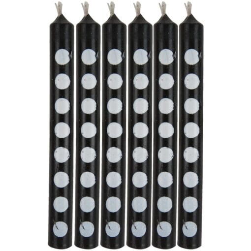 Black Candles W/Dots 12Ct