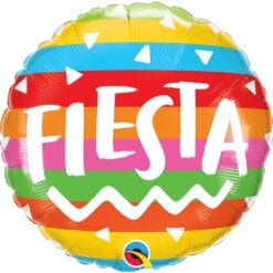 18" RND Fiesta Rainbow Stripes Balloon