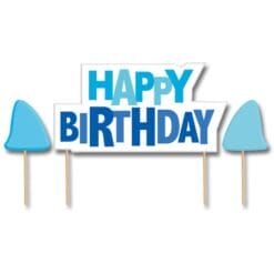 Happy Birthday Shark Candle Picks 3CT