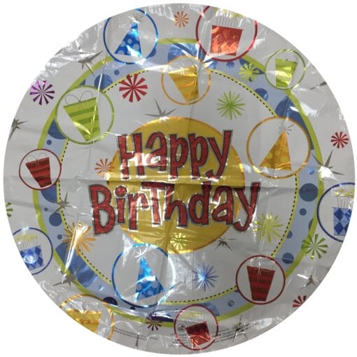 18&Quot; Rnd Hpy Birthday Party Hats Foil Bln