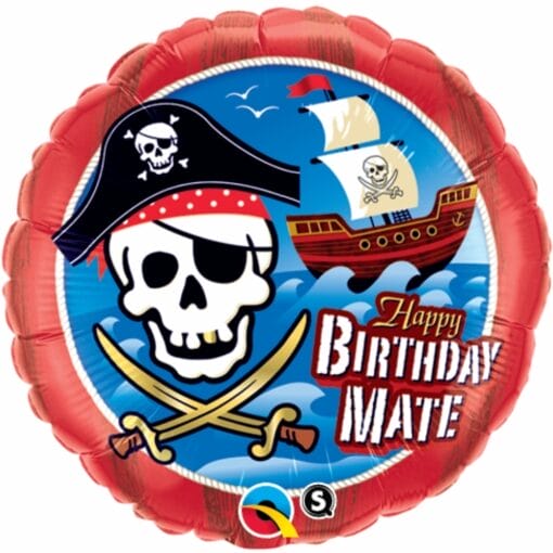 18&Quot; Rnd Happy Birthday Mate Foil Balloon