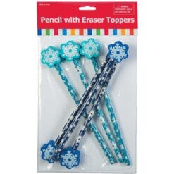 Snowflake Pencils w/Eraser 6CT