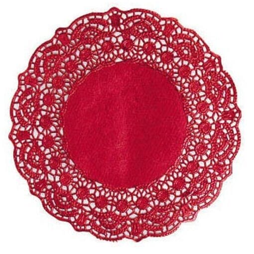 Doilies Red Foil Round 8.5&Quot; 9Ct