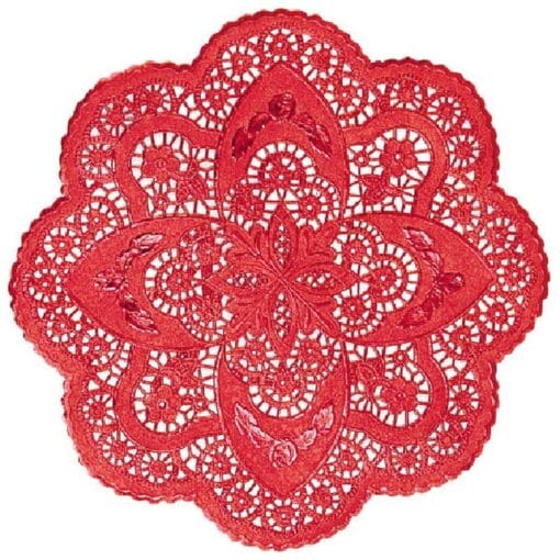 Doilies Red Foil Round 12.5&Quot; 3Ct