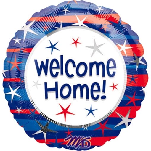 18&Quot; Rnd Welcome Home Patriotic Foil Bln