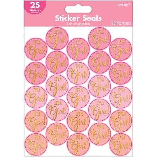 It'S A Girkl Pink Baby Shower Seals