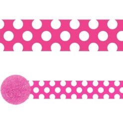 Crepe Streamer Pink w/White Dots 81FT