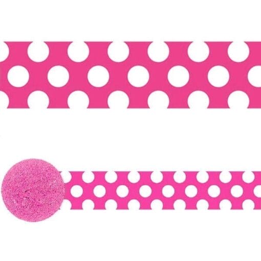 Crepe Streamer Pink W/White Dots 81Ft