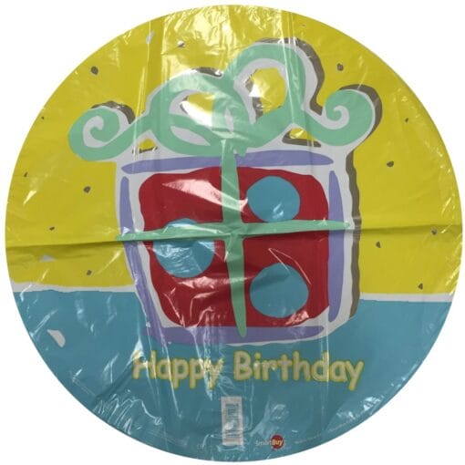 18&Quot; Rnd Birthday W/Yellow Foil Balloon