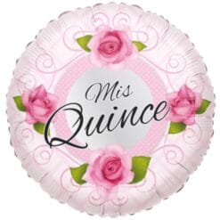 18" RND Mis Quince Roses Pink