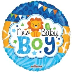 18" RND New Baby Boy Lion Balloon