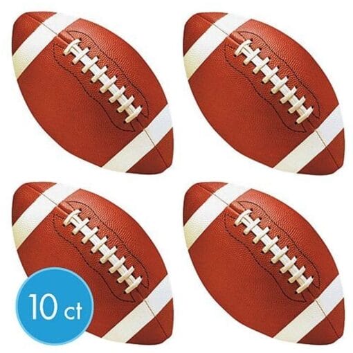 Football Cutouts 3 3/4&Quot; 10Ct