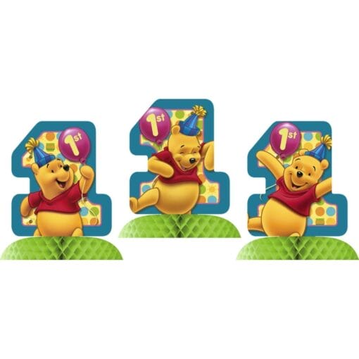 Pooh'S 1St Birthday Mini Centerpiece 3Ct