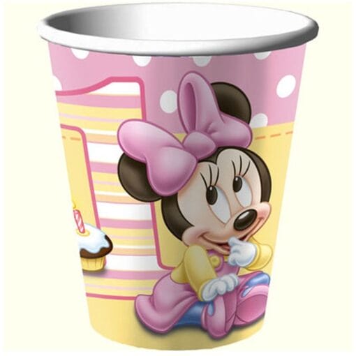 Minnie'S 1St Birthday Cups H/C 9Oz 8Ct