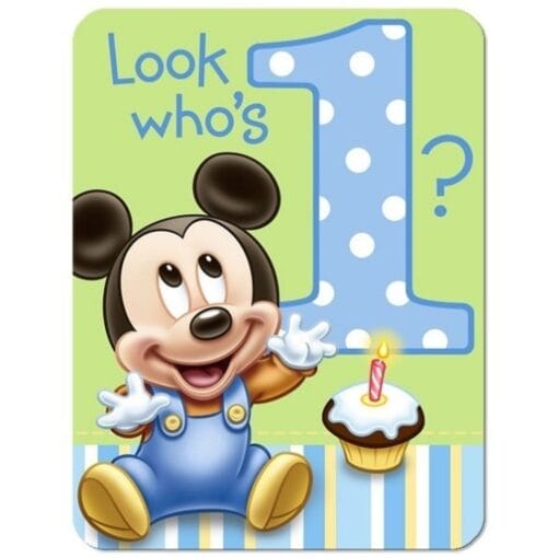 Mickey'S 1St Birthday Invites 8Ct