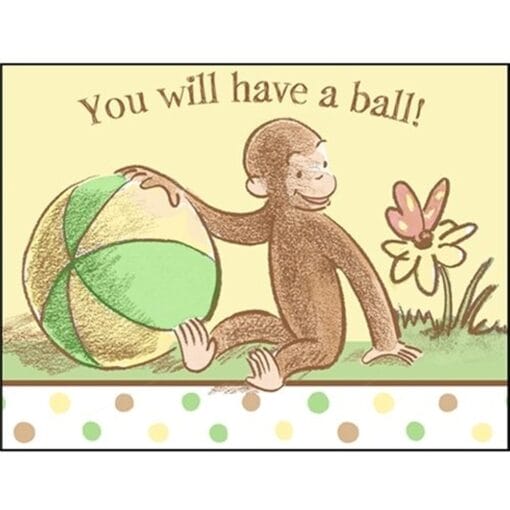 Cute And Curious George Invitations 8Ct