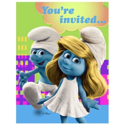 Smurfs Invitations 8Ct