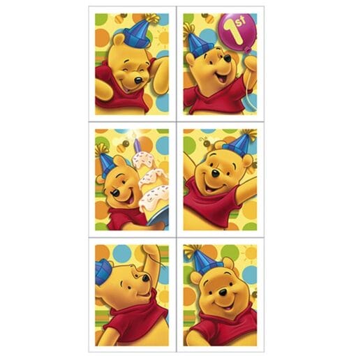 Pooh'S 1St Birthday Favor Stickers